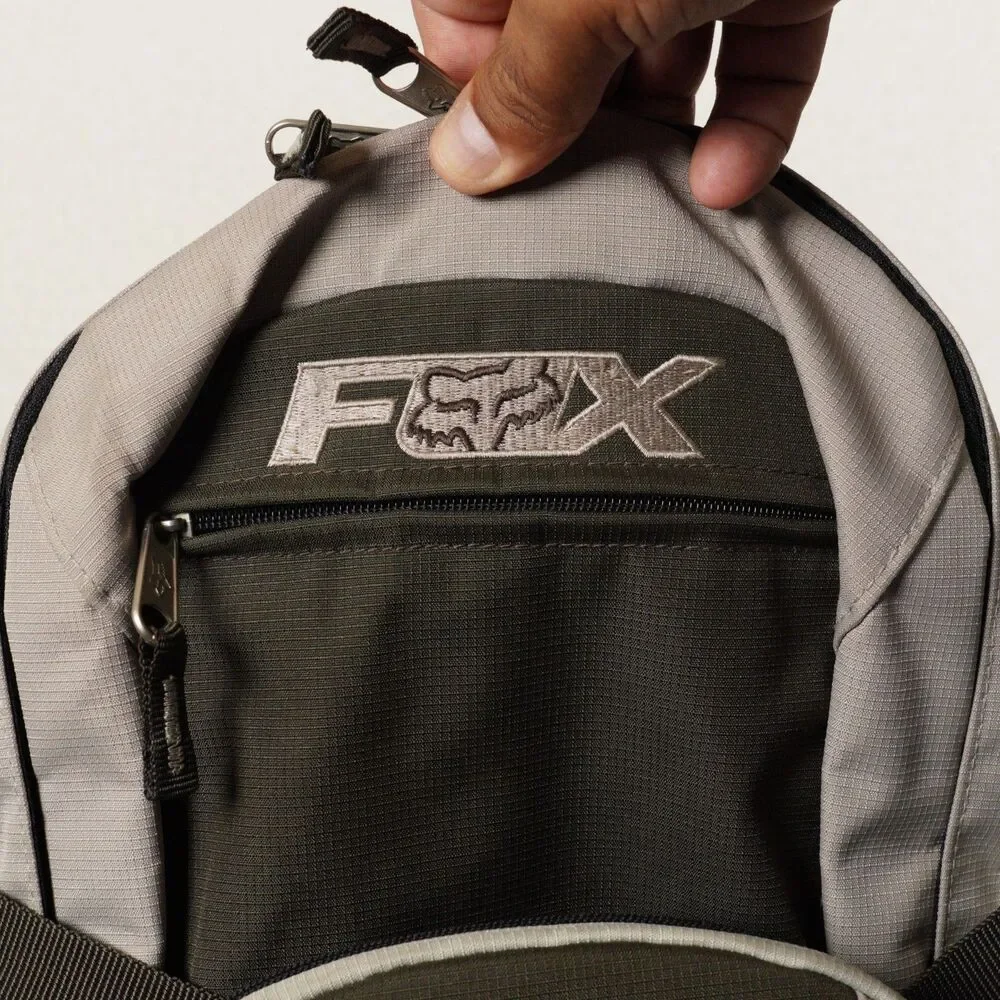 Fox Racing Utility Backpack Green Gray Skate Snowboard Removable Pouch Pockets